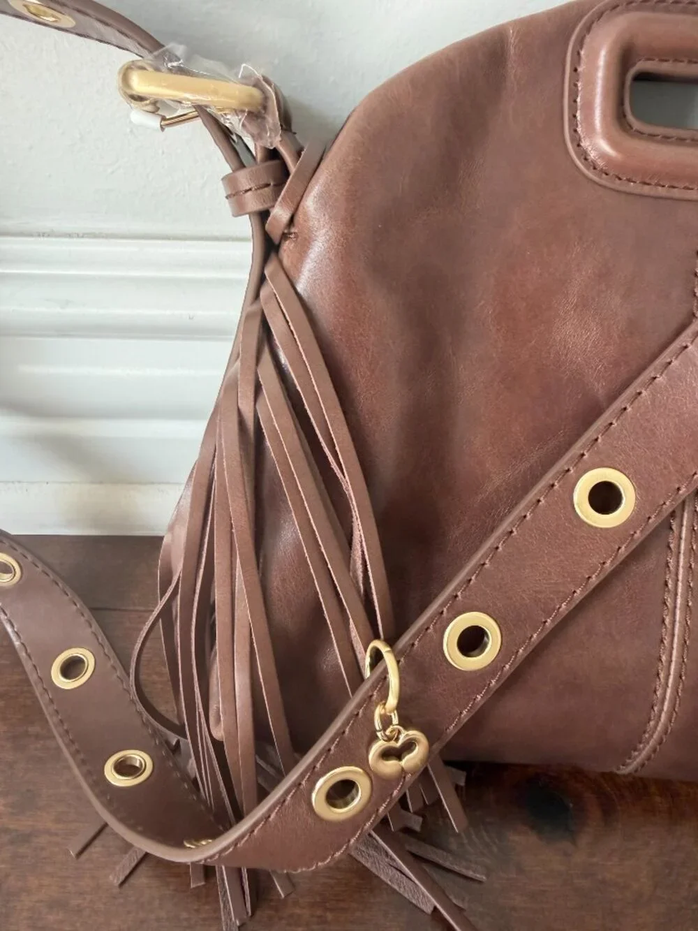 Maje Miss M mini bag in vintage leather
